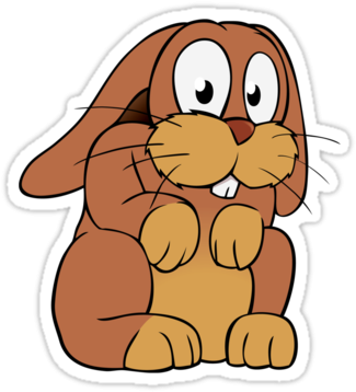 Cute Cartoon Rabbit With Big Eyes P Sticker - Cute Cartoon Bunny With Big Eyes (375x360)