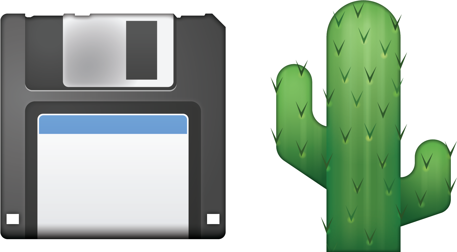 "disk Cactus" - Floppy Disk Emoji Png (1857x1044)