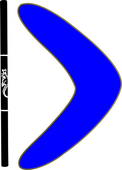 Boomerang Clip Art - Blue Boomerang (426x595)