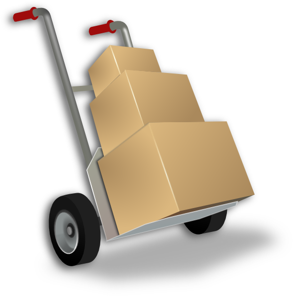 Hand Truck Clip Art (594x596)