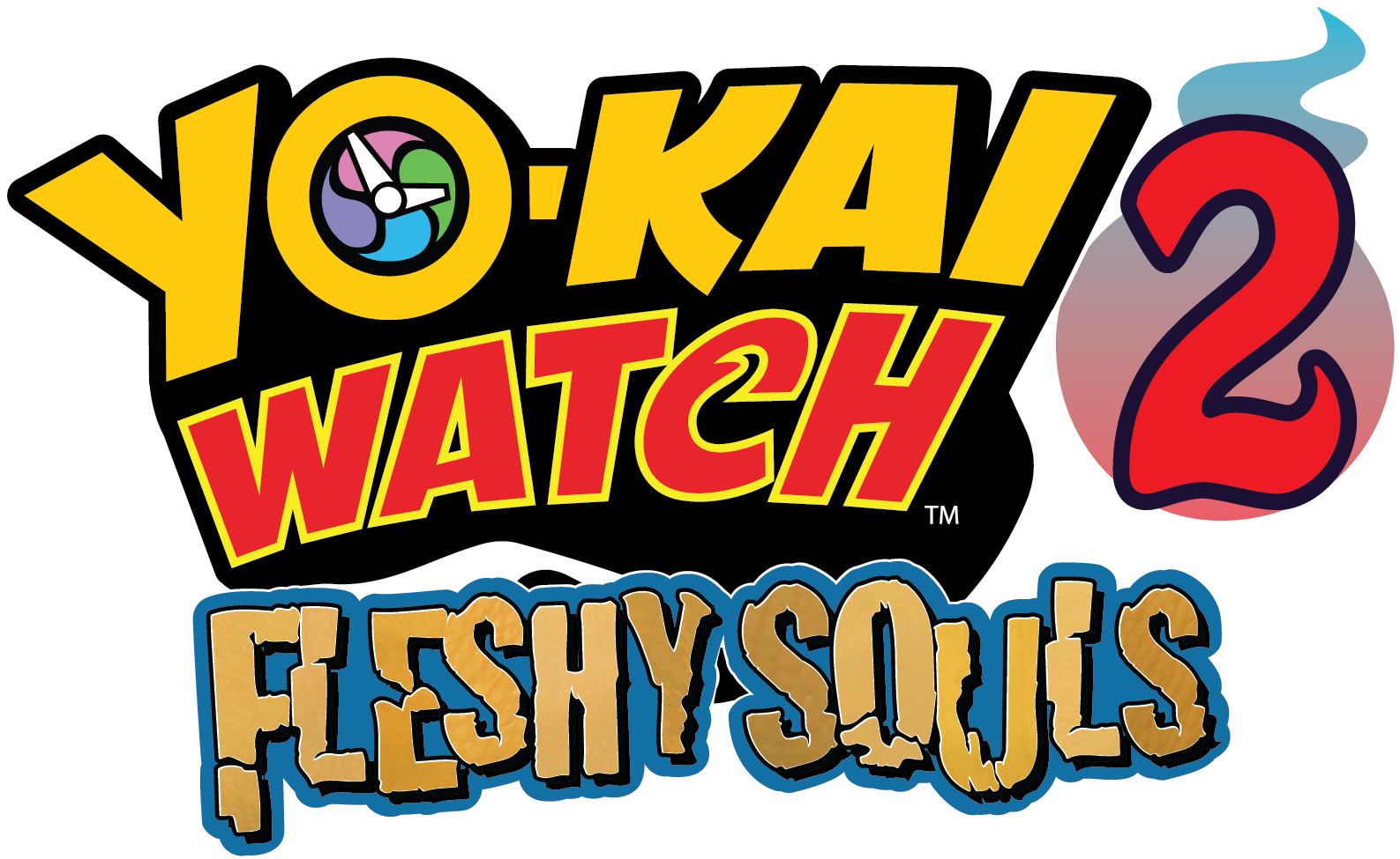 3ds Yokaiwatch2-fleshysouls Logo - Yo Kai Watch 2 Bony Spirits Logo (1802x1095)