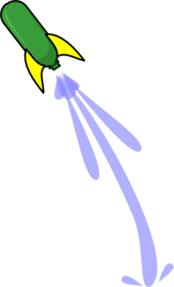 Toy Rocket, Water Rocket, Launch, Toy - Bottle Rocket Clip Art (600x992)