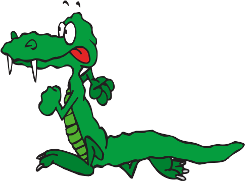 Running Alligator Clipart (492x366)