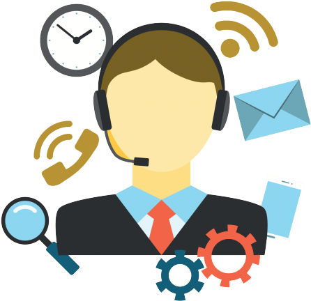 Illustrazione In Flat Design Di Un Operatrice Di Assistenza - Technical Support (600x451)