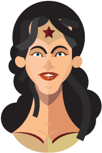 Wonder Woman - Superhero Flat Illustration (360x432)