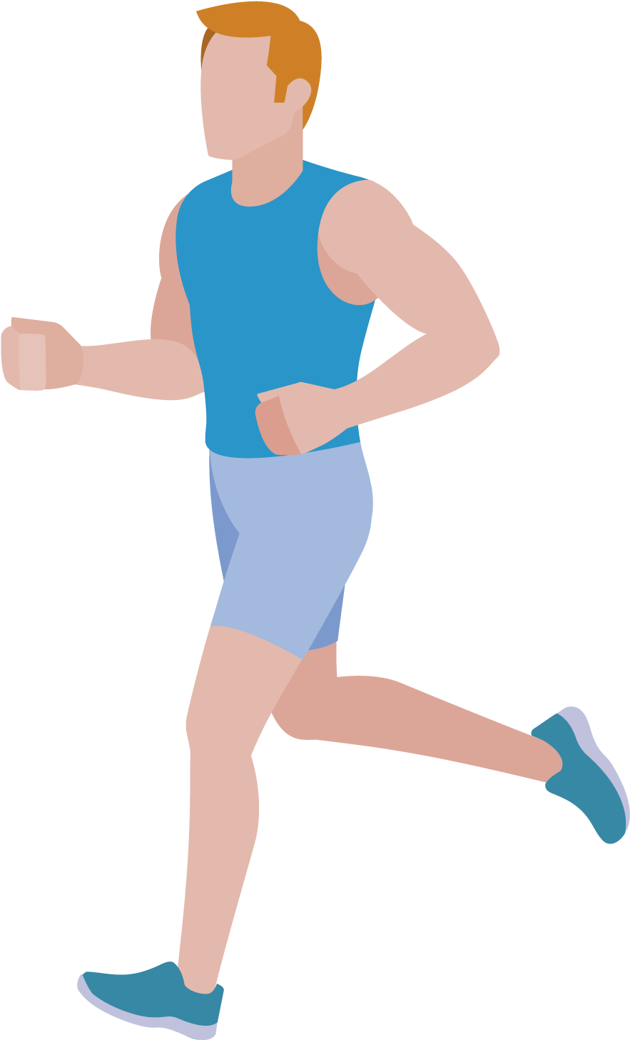 Running Cartoon Flat Design - Flat Design Running Png (1500x1500)