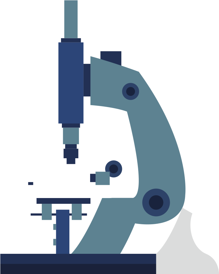 Microscope Laboratory Research Flat Design - Microscope Blue Png (1500x1500)