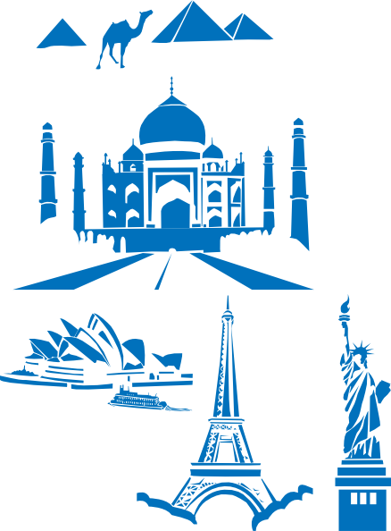 Landmarks Clip Art - Seven Wonders Of The World Png (438x594)