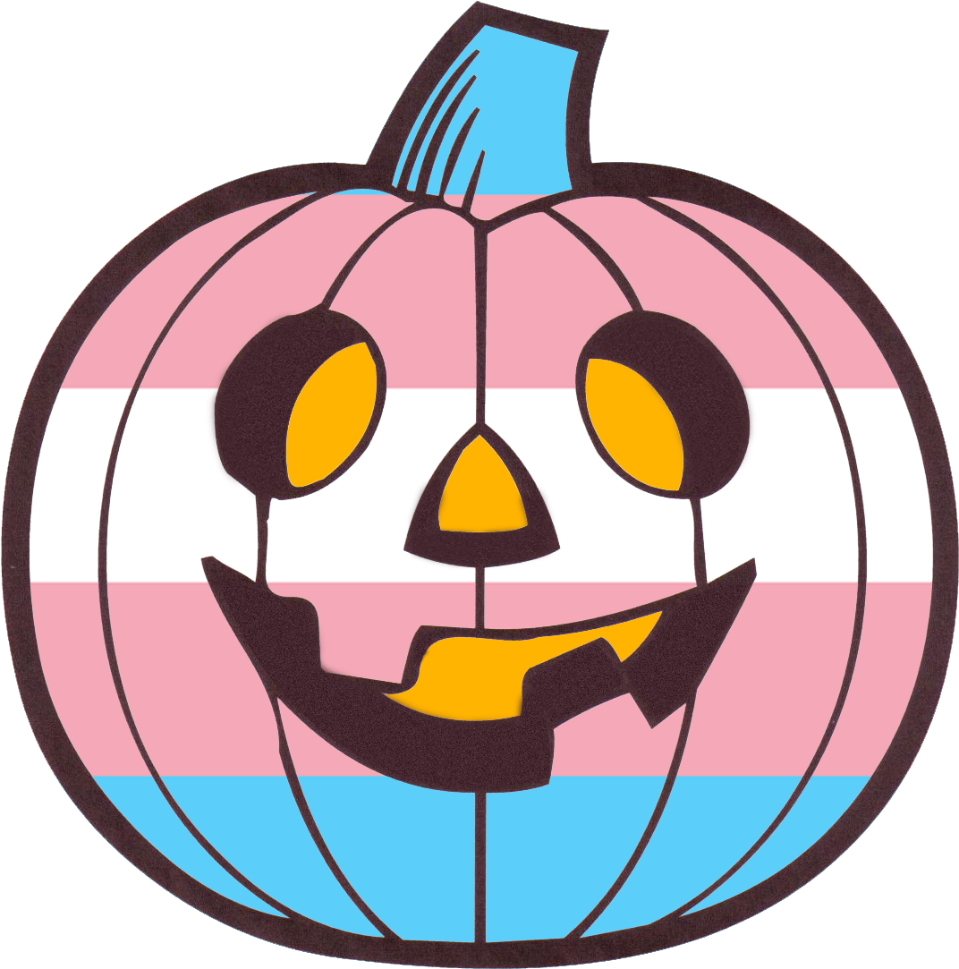 A Transparent, Festive Pumpkin For All Your Trans Halloween - Emoji Trans Flag Transparent (1091x1098)