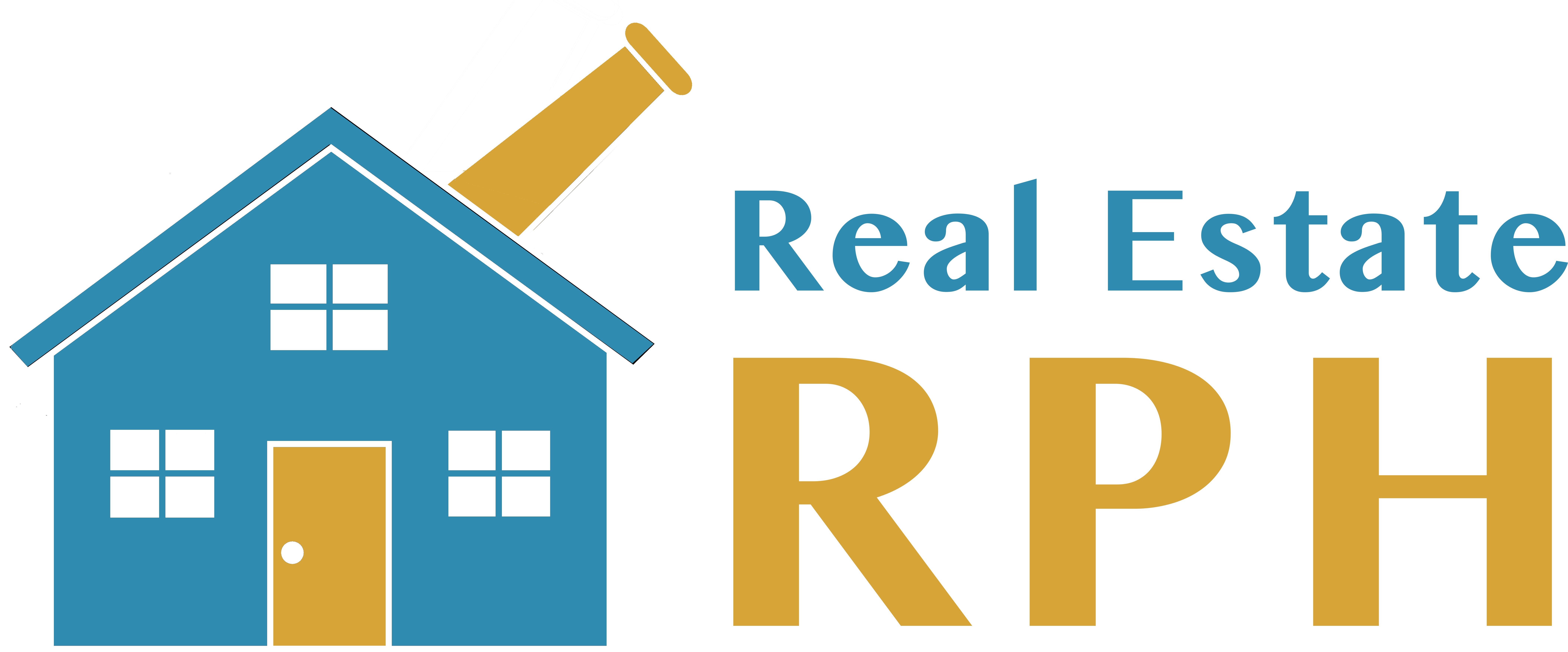 Real Estate Rph - House Black And White Clipart (8782x3594)