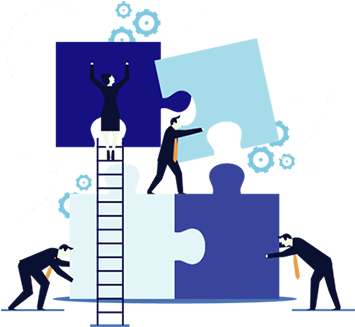 A Collaboration Concept With Four Businessmen In Suits - Versiculo Sobre O Trabalho (396x345)