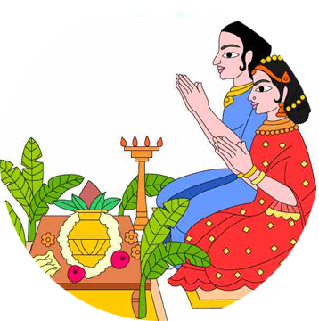 Sankalp - Hindu Puja Clipart (358x360)