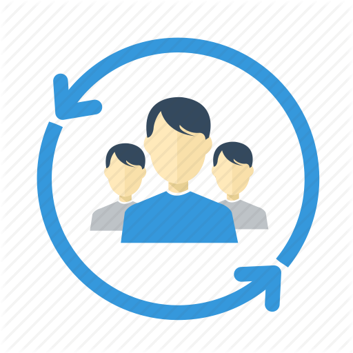 People Outlines In A Circle Icons - Sloane Square (512x512)