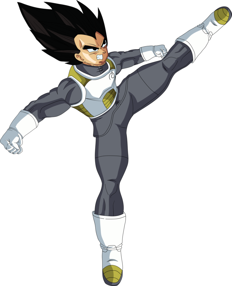 Vegeta Kick Black Hair By Dragonballaffinity - Dbz Vegeta Kick (804x993)