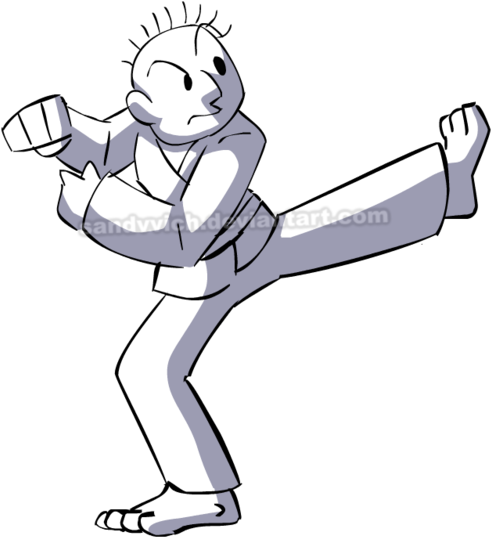 Karate Kick Clipart - Karate Joe Rhythm Heaven (500x548)