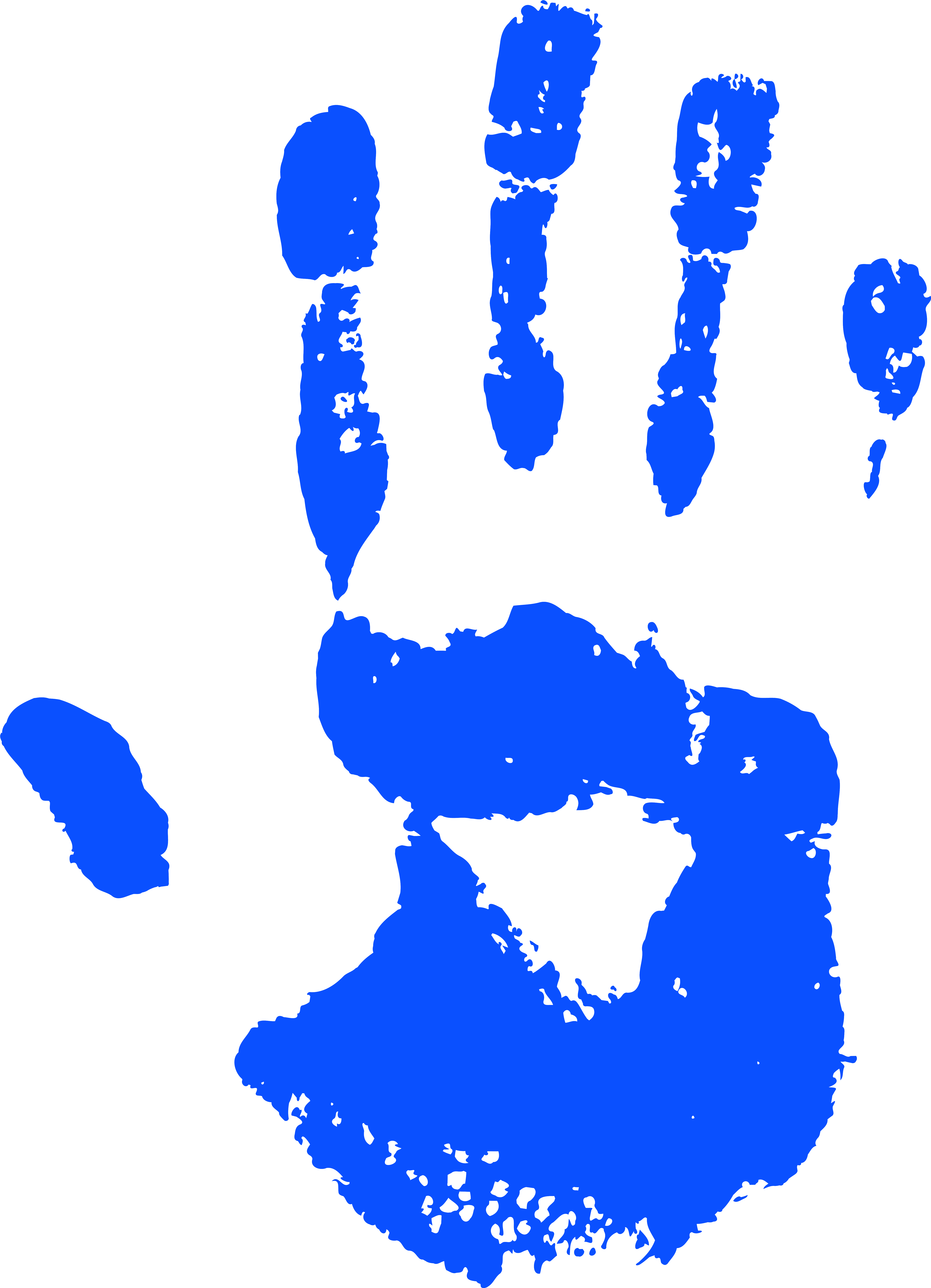 Blue Handprint Free Png Clip Art Image - Handprint Png (5786x8000)