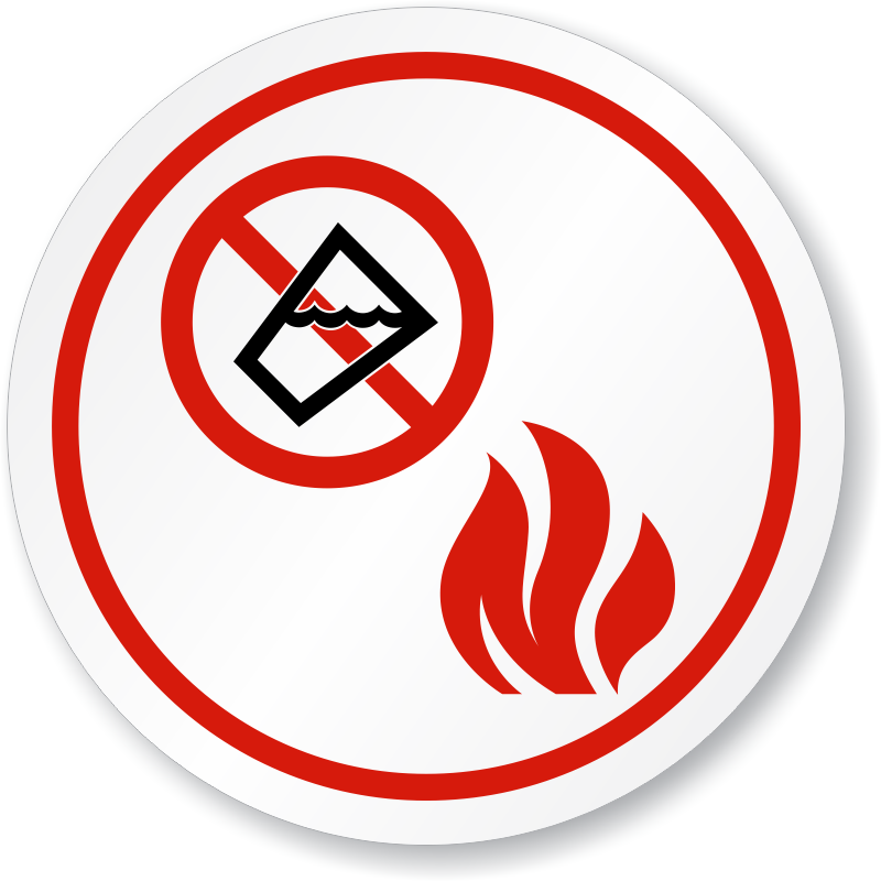 Do Not Extinguish With Water Iso Sign - Gerobak (800x800)