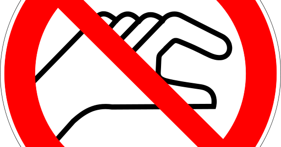 Keep Your Hands To Yourself Clipart - Lab Safety Do Not Touch (574x300)