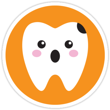Fun Sticker And Shirts Featuring A Cute, Kawaii Style - Kawaii Tooth Png (375x360)