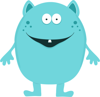 Cute Monster Clip Art Image Cute Turquoise Monster - Blue Monster Clip Art (410x396)