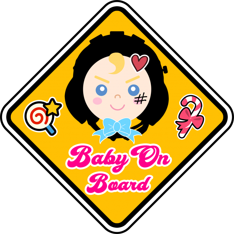 Baby On Board Eyebrows - Lollipop Cartoon (750x750)
