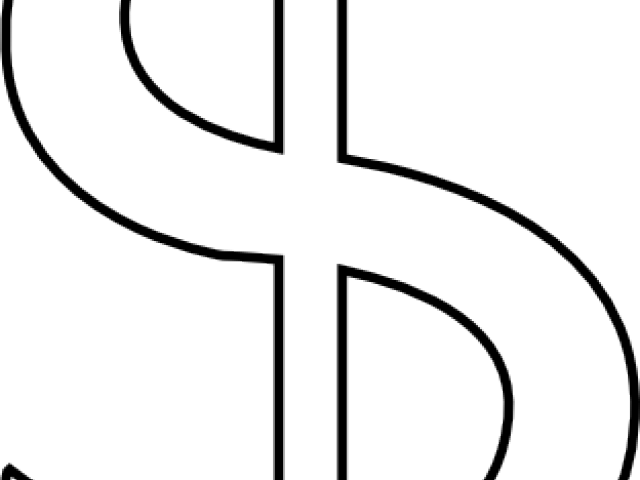 Dollar Sign Outline - Line Art (640x480)