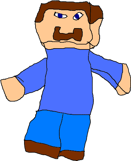I, Too, Have Recreated My Skin As A Drawing - Minecraft Steve Bad Drawing (503x554)