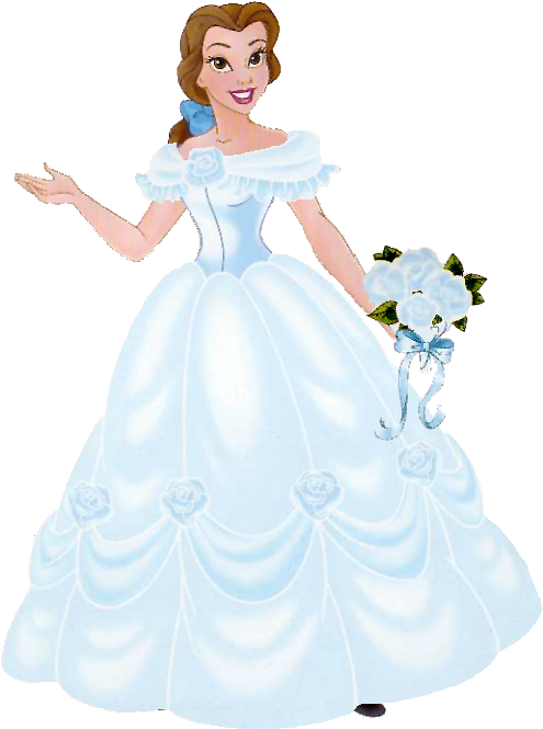 Wedding Dress Clipart Belle - Belle White Dress Png (514x686)