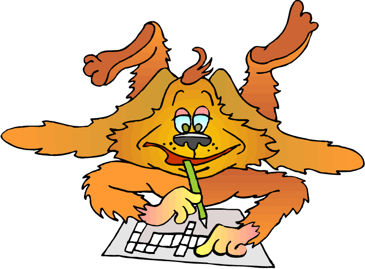 Crossword Puzzle Cartoon Clipart - Cross Word Clip Art (750x554)