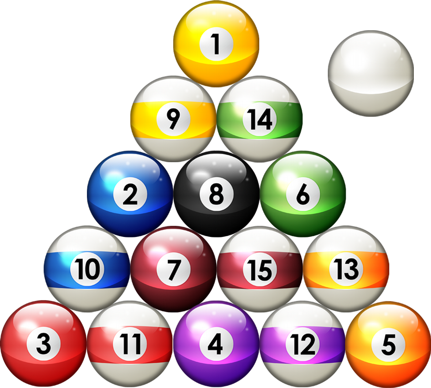Billiard Ball Clipart Snooker Pencil And In Color - Rack Of Pool Balls (853x768)