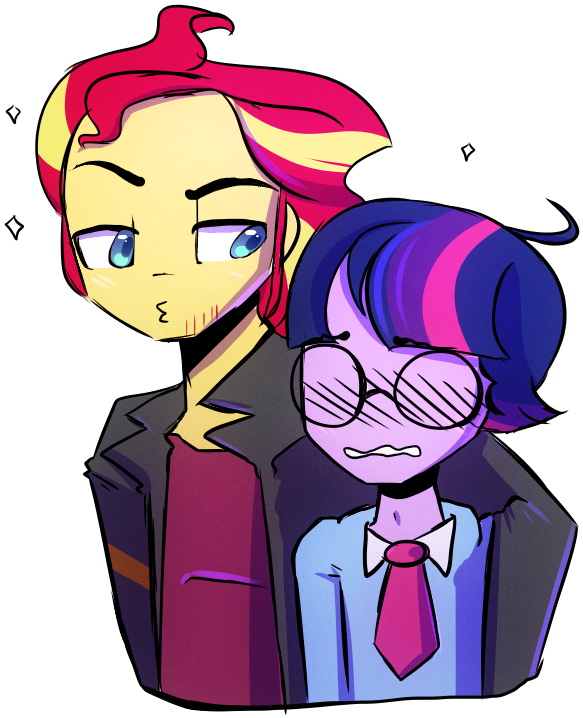 Little Tweenframes, Blushing, Clothes, Duskglare, Dusk - Cartoon (750x750)