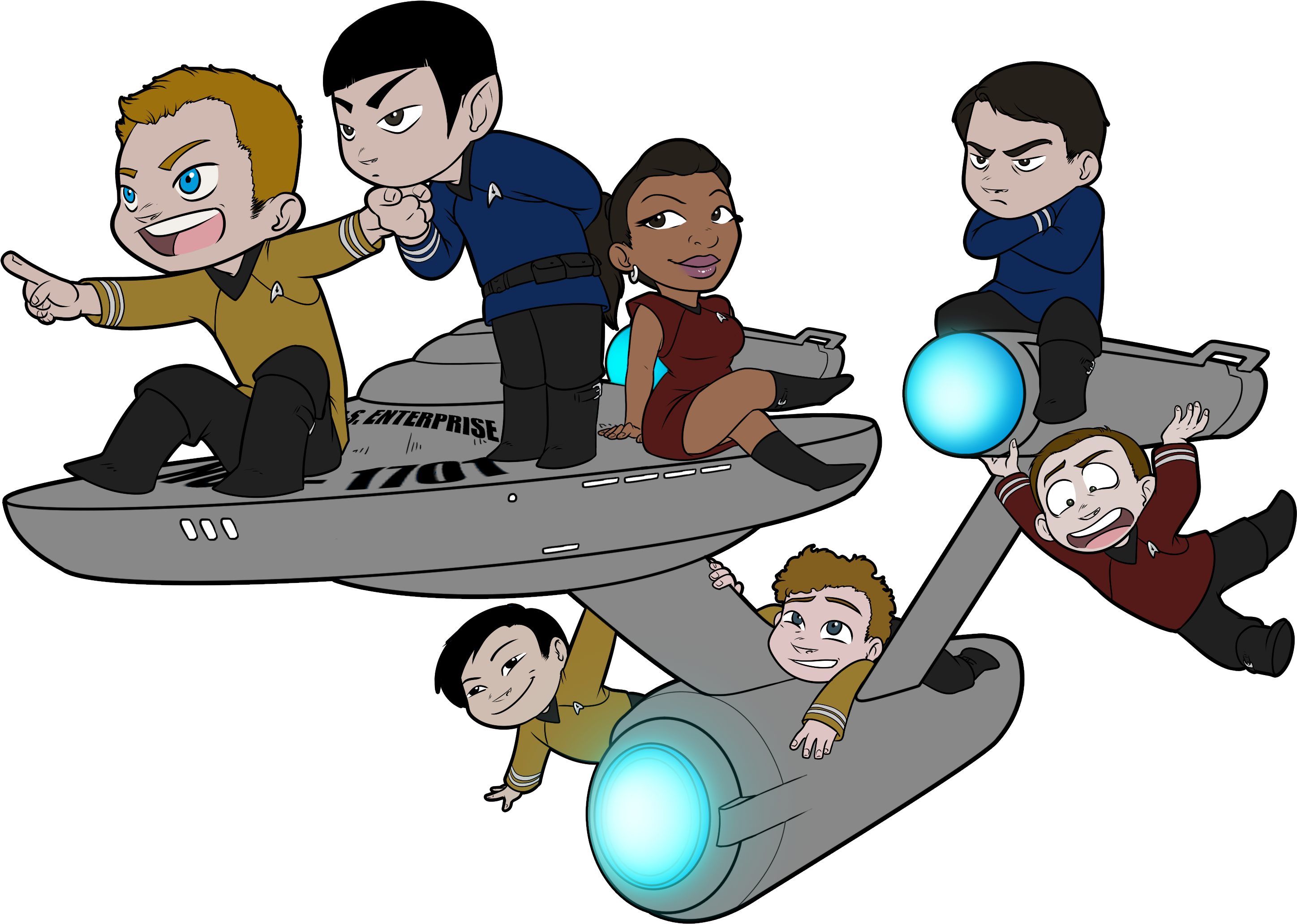Star Trek Badge Clipart - Star Trek Cartoon Png (3507x2480)