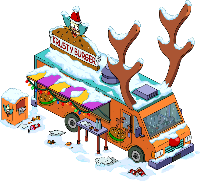 Reindeer Burger Truck - Krusty The Clown (657x596)