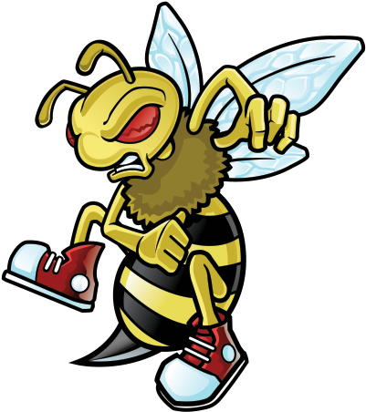Deadth Clipart Hornet - Black And White Bee (600x600)