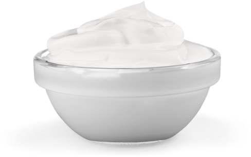 Close Up Of A White Beauty Cream Or Yogurt On White - Buttercream (550x373)