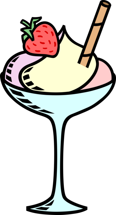 Vector Illustration Of Gelato Ice Cream Or Frozen Yogurt - Strawberry Mousse Clipart (377x700)