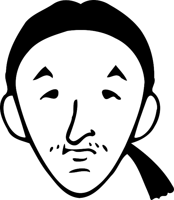 Black, Simple, Man, White, Cartoon, Style, Hair, Pony - Cartoon Character With A Ponytail (555x640)