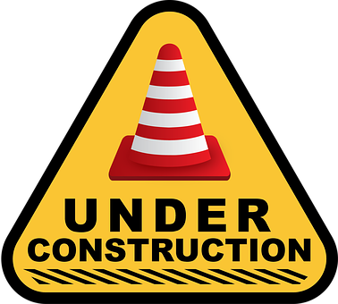 Under Construction, Construction, Sign - Closed For Construction Sign (378x340)