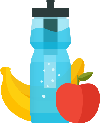 Try To Snack Light And Drink A Lot Of Water Instead - Food And Water Png (373x406)