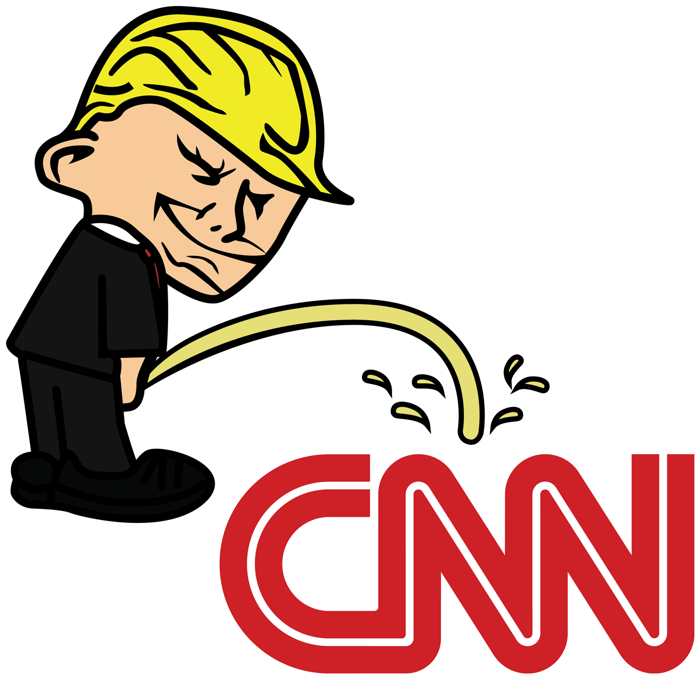 Pi$$ing Trump Badboy Cnn Clear Sticker - Trump Bad Boy Stickers (1500x1500)