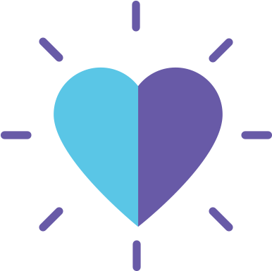 We Want The World To Know About Ripple Glass - Blue And Purple Heart (500x427)