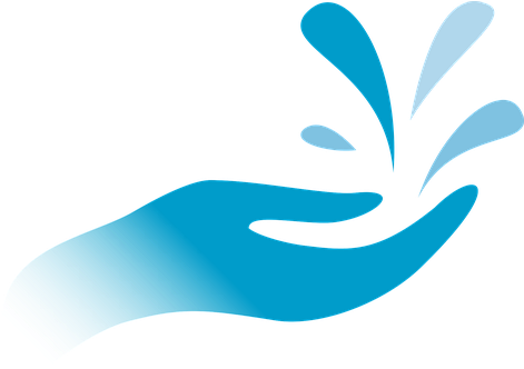 Hand Drops Water Stylized Blue Wet Costs R - Gotas De Agua Dibujo (470x340)