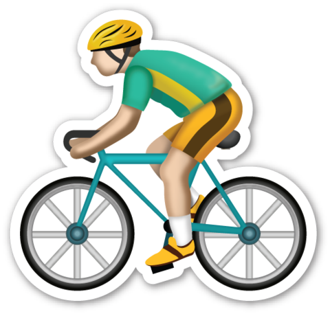 Bicyclist - Emojistickers - Com - Emoji Sports Png (480x457)