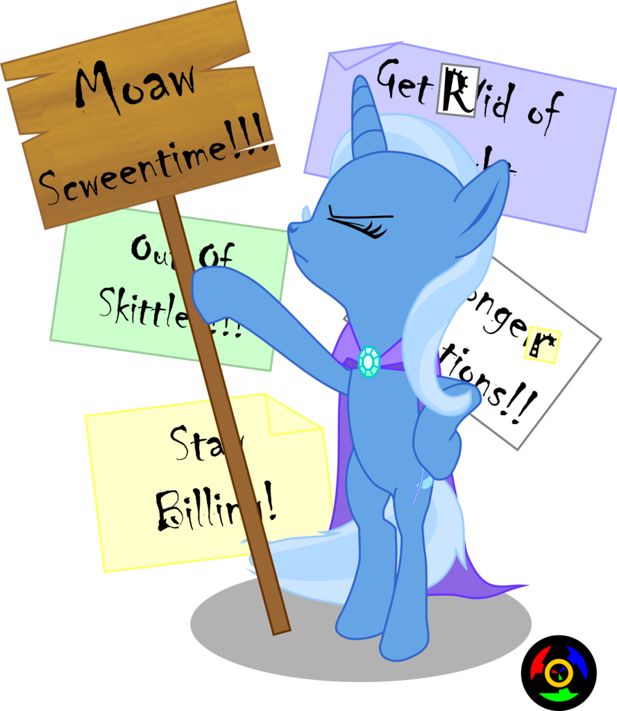 Kyoshyu, Bipedal, Picketing, Pony, Safe, Sign, Simple - Cartoon (889x1024)