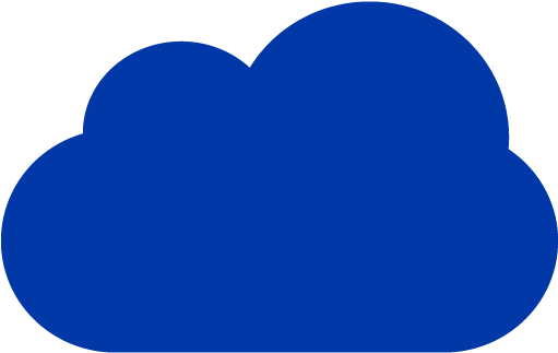 Royal Azure Blue Cloud 4 Icon - Heart (512x512)