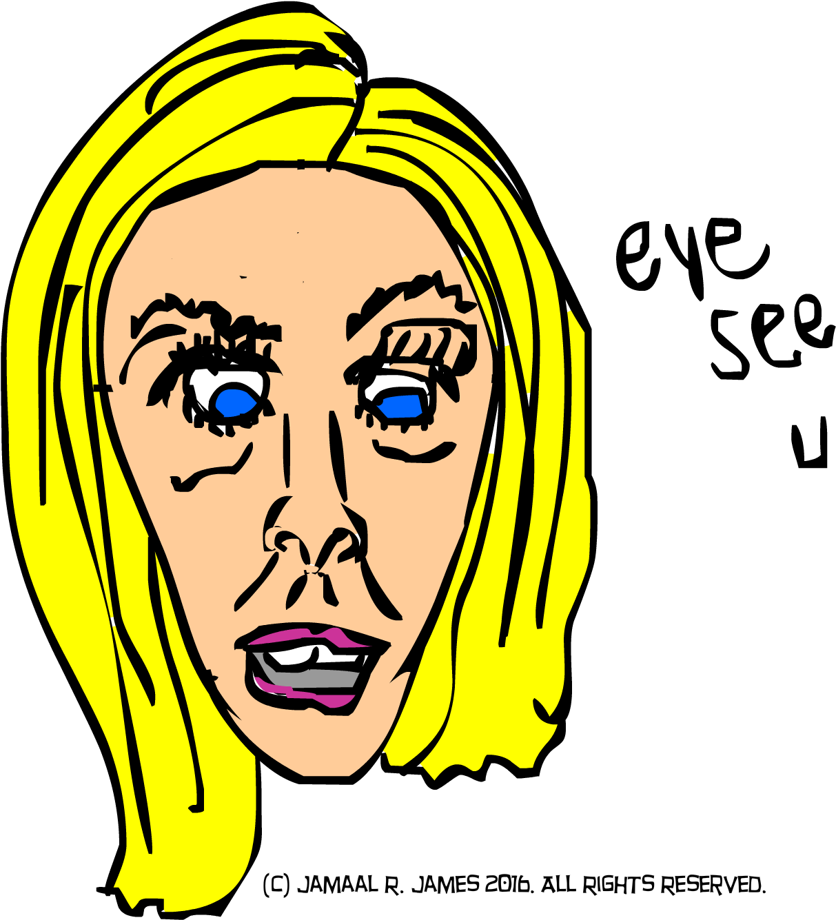 Face Drawing Science Fiction Character Eye See U Created - Illustration (2292x1667)