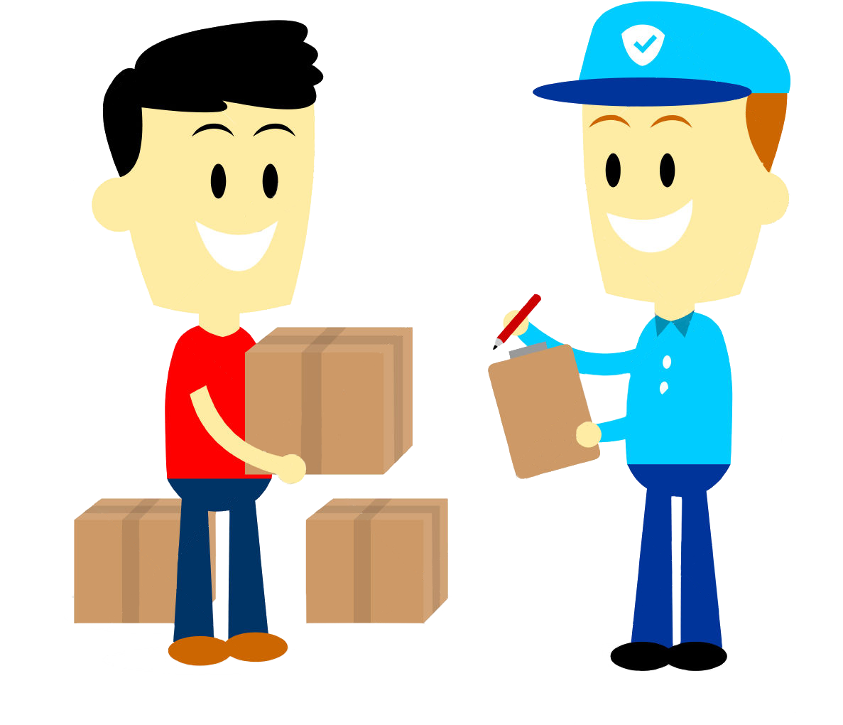 Icono Entregapaquete - Cartoon Receiving Parcel (1300x1300)