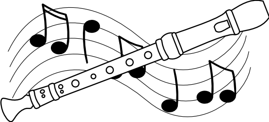 Welcome To The Teaticket Elementary School Music Website - Recorder Black And White (555x252)