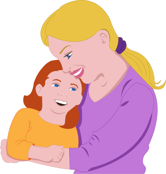 Mom And Daughter Clipart Kid - Mother And Daughter Clipart (546x570)