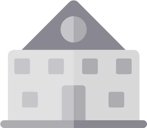 Grade 2-3 - School Building Icon Png Grey (512x512)